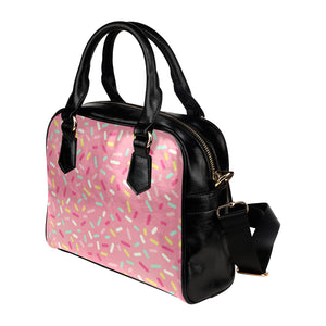 Pink donut glaze candy pattern Shoulder Handbag