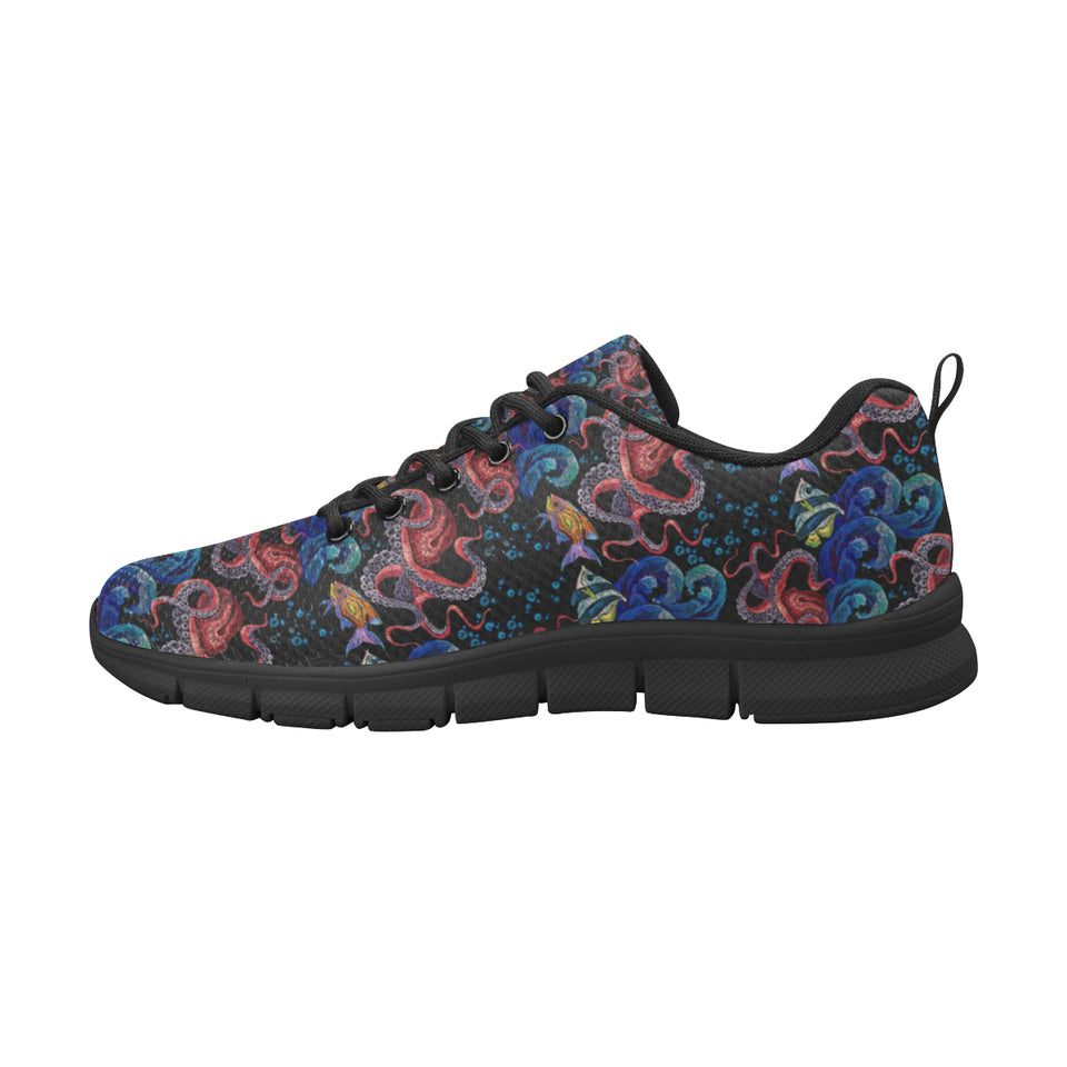Octopus sea wave tropical fishe pattern Women's Sneaker Shoes