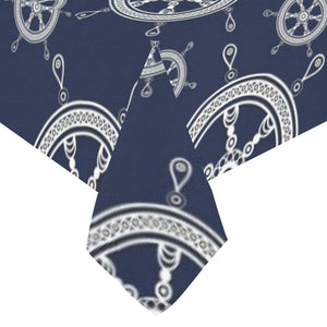 nautical steering wheel design pattern Tablecloth