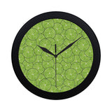Slices of Lime pattern Elegant Black Wall Clock