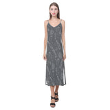 Beer hand drawn pattern V-Neck Open Fork Long Dress