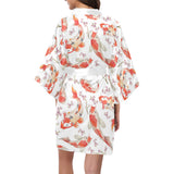 Watercolor fancy carp pattern Women's Short Kimono Robe