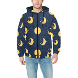 Moon star pattern Men's Padded Hooded Jacket