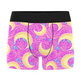 Moon pink rose background Men's All Over Print Boxer Briefs Men's Underwear