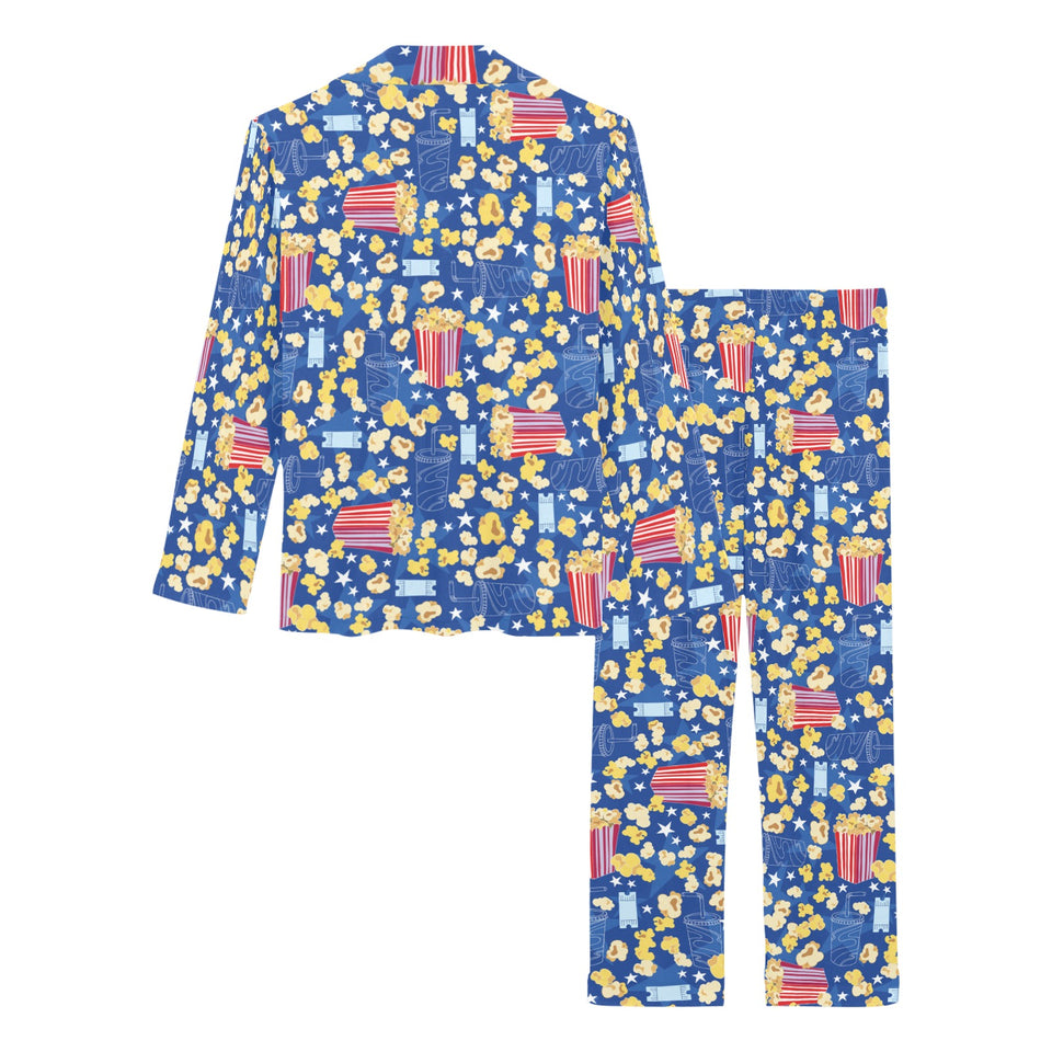 Popcorn Pattern Print Design 01 Women's Long Pajama Set