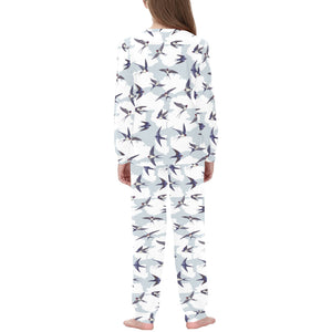 Swallow Pattern Print Design 05 Kids' Boys' Girls' All Over Print Pajama Set