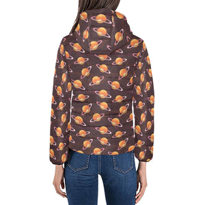 Hamburger Pattern Print Design 05 Women's Padded Hooded Jacket
