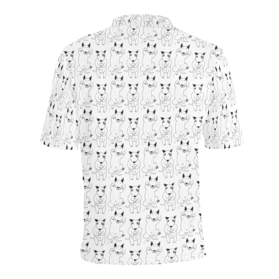 Bull Terrier Pattern Print Design 02 Men's All Over Print Polo Shirt