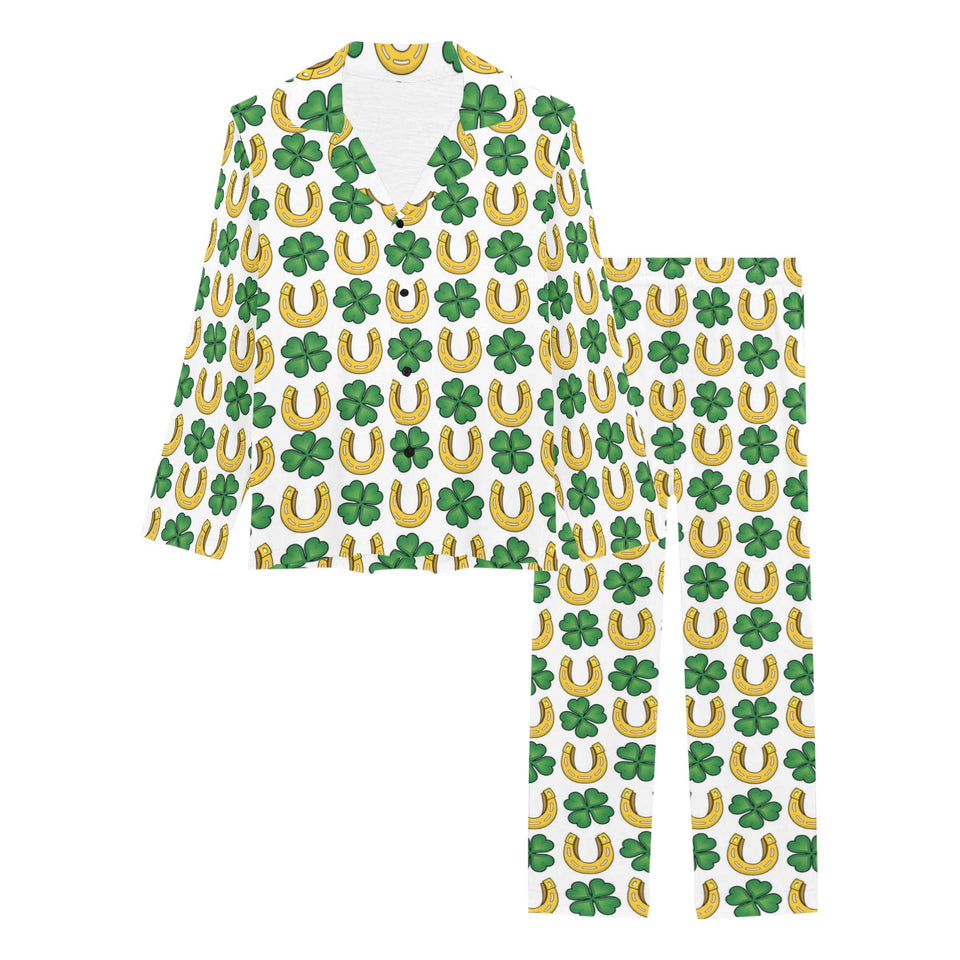 Horseshoes Pattern Print Design 04 Women's Long Pajama Set