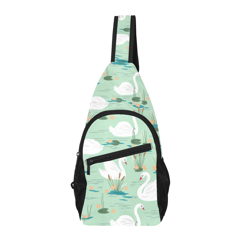 White swan lake pattern All Over Print Chest Bag
