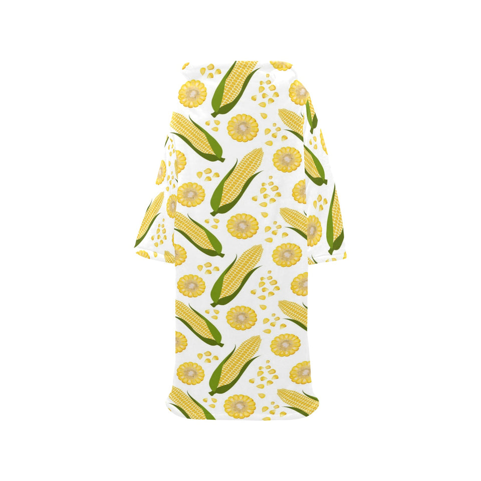 Corn Pattern Print Design 05 Blanket Robe with Sleeves