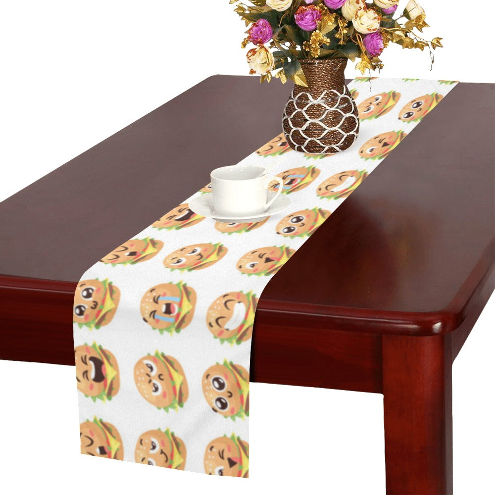Hamburger Pattern Print Design 04 Table Runner