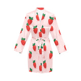 Strawberry beautiful pattern Women's Long Sleeve Belted Night Robe