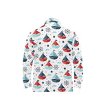 Cute color paper sailboat pattern Men's Long Sleeve Polo Shirt