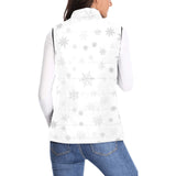 Snowflake pattern white background Women's Padded Vest