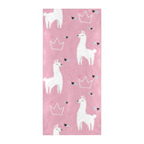 Llama Alpaca pink background Beach Towel