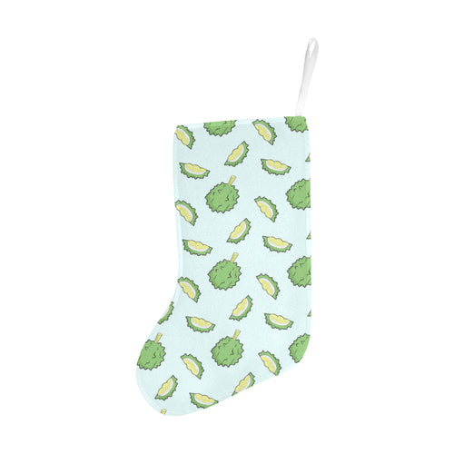 Durian pattern blue background Christmas Stocking