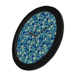 blueberry design pattern Elegant Black Wall Clock