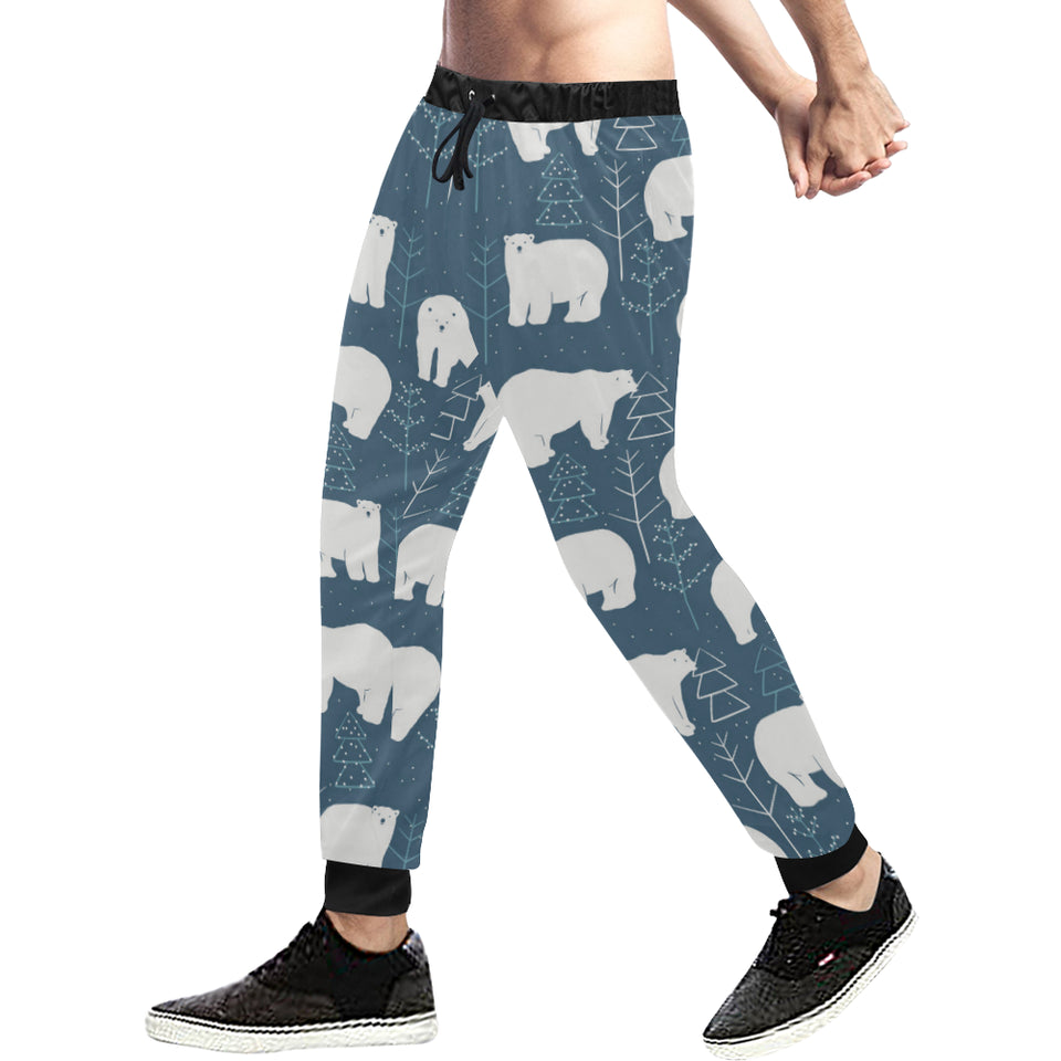 polar bear mother her child pattern Unisex Casual Sweatpants