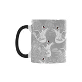 white swan gray background Morphing Mug Heat Changing Mug