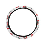 Yorkshire Terrier Pattern Print Design 04 Car Steering Wheel Cover