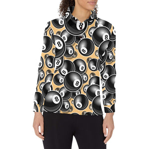 Billiard Ball Pattern Print Design 04 Women's Long Sleeve Polo Shirt