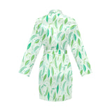 Green Peas Pattern Print Design 01 Women's Long Sleeve Belted Night Robe