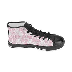 Sketch guava pattern Women's High Top Canvas Shoes Black