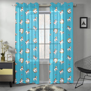 Jack Russel Pattern Print Design 03 Gauze Curtain