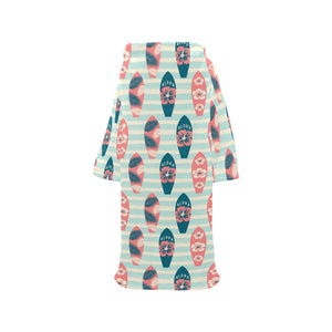 Surfboard Pattern Print Design 02 Blanket Robe with Sleeves