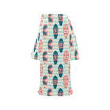 Surfboard Pattern Print Design 02 Blanket Robe with Sleeves