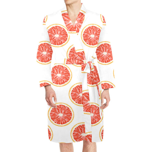 Grapefruit pattern Men's Long Sleeve Belted Night Robe