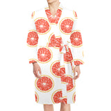 Grapefruit pattern Men's Long Sleeve Belted Night Robe