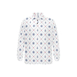 Anchor rudder nautical design pattern Men's Long Sleeve Polo Shirt