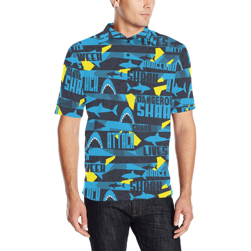 Shark dangerous Men's All Over Print Polo Shirt