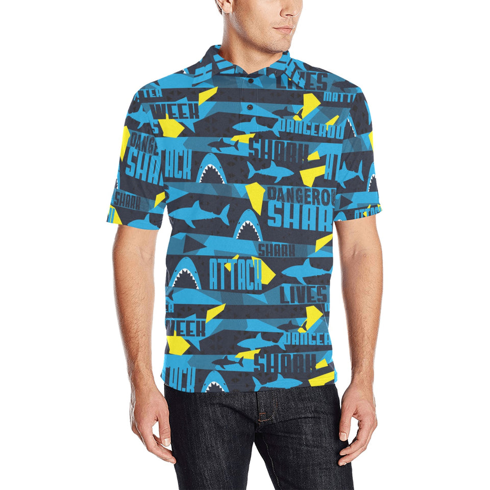 Shark dangerous Men's All Over Print Polo Shirt