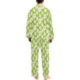 Fried Eggs Pattern Print Design 01 Men's Long Pajama Set
