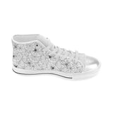 Spider web cobweb pattern Women's High Top Canvas Shoes White
