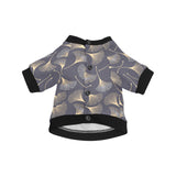 Gold ginkgo leaves All Over Print Pet Dog Round Neck Fuzzy Shirt