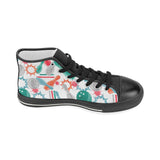 Watercolor bowling pattern Women's High Top Canvas Shoes Black