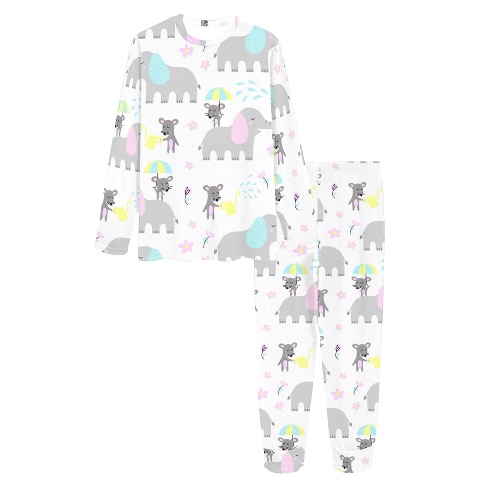 Cute elephant mouse pattern Women's All Over Print Pajama Set