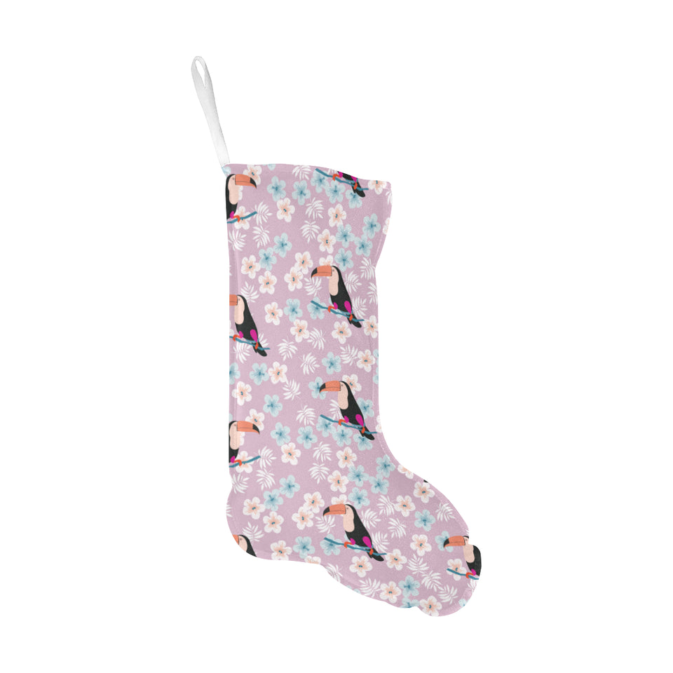 Beautiful toucan flower leaves Christmas Stocking