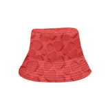 strawberry pattern red background Unisex Bucket Hat