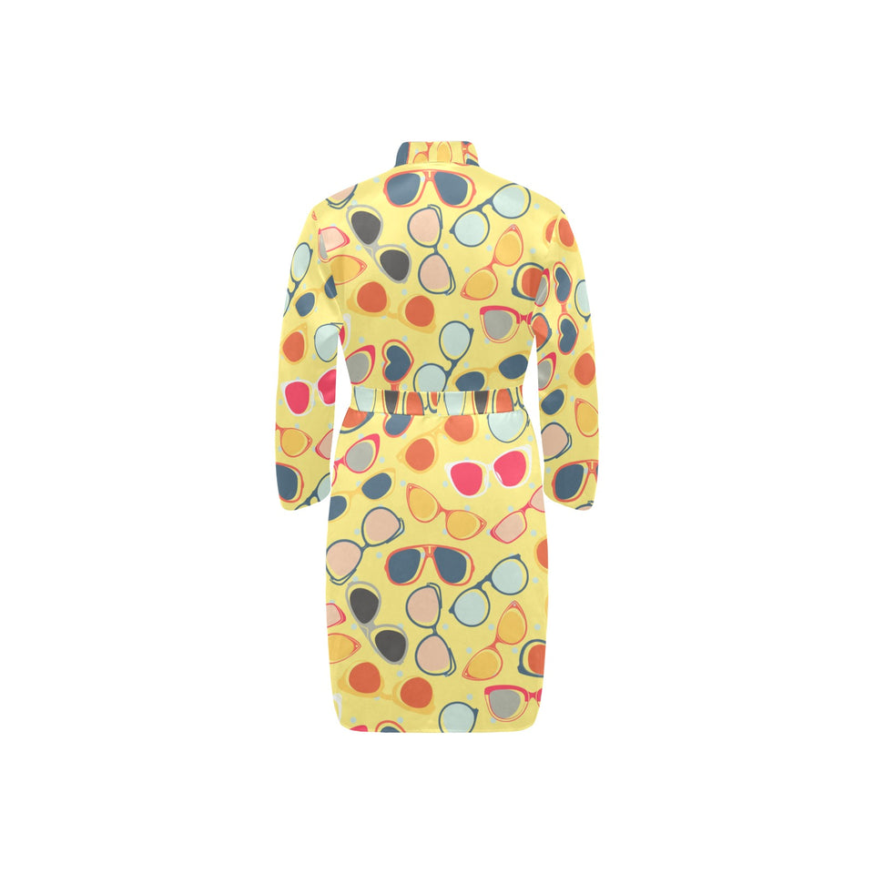 Sun Glasses Pattern Print Design 05 Men's Long Sleeve Belted Night Robe