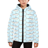 Swordfish Pattern Print Design 01 Kids' Boys' Girls' Padded Hooded Jacket