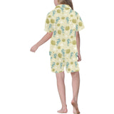 Seahorse shell starfish pattern background Kids' Boys' Girls' V-Neck Short Pajama Set
