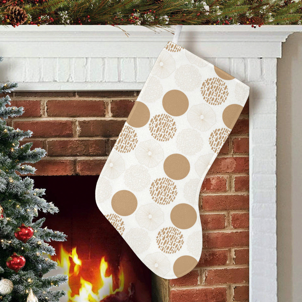 Gold Texture mushroom pattern Christmas Stocking