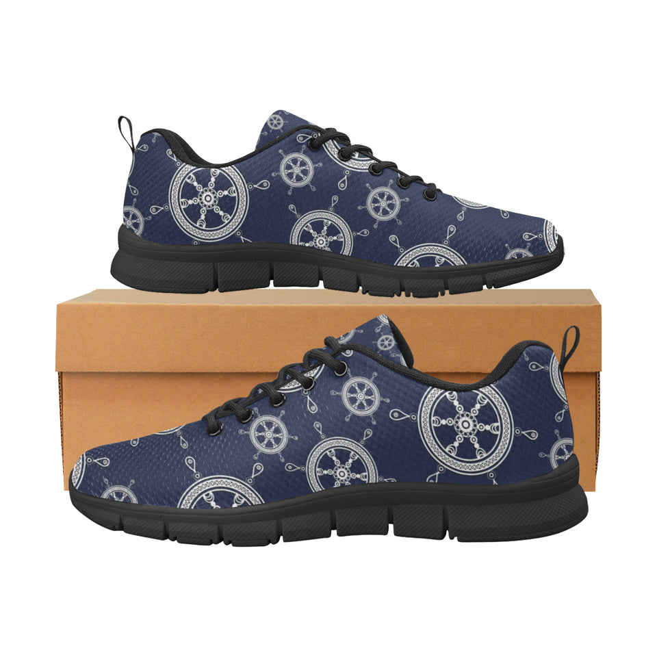 nautical steering wheel design pattern Men's Sneaker Shoes