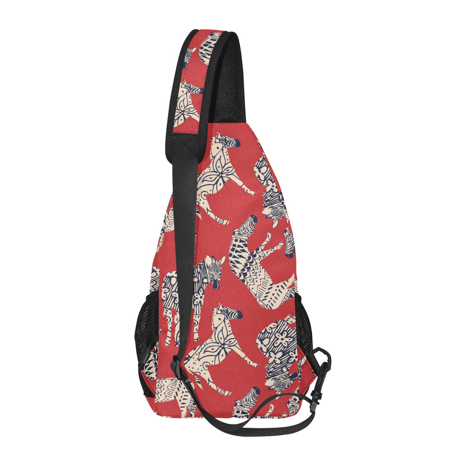 Zebra abstract red background All Over Print Chest Bag