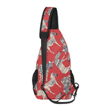 Zebra abstract red background All Over Print Chest Bag